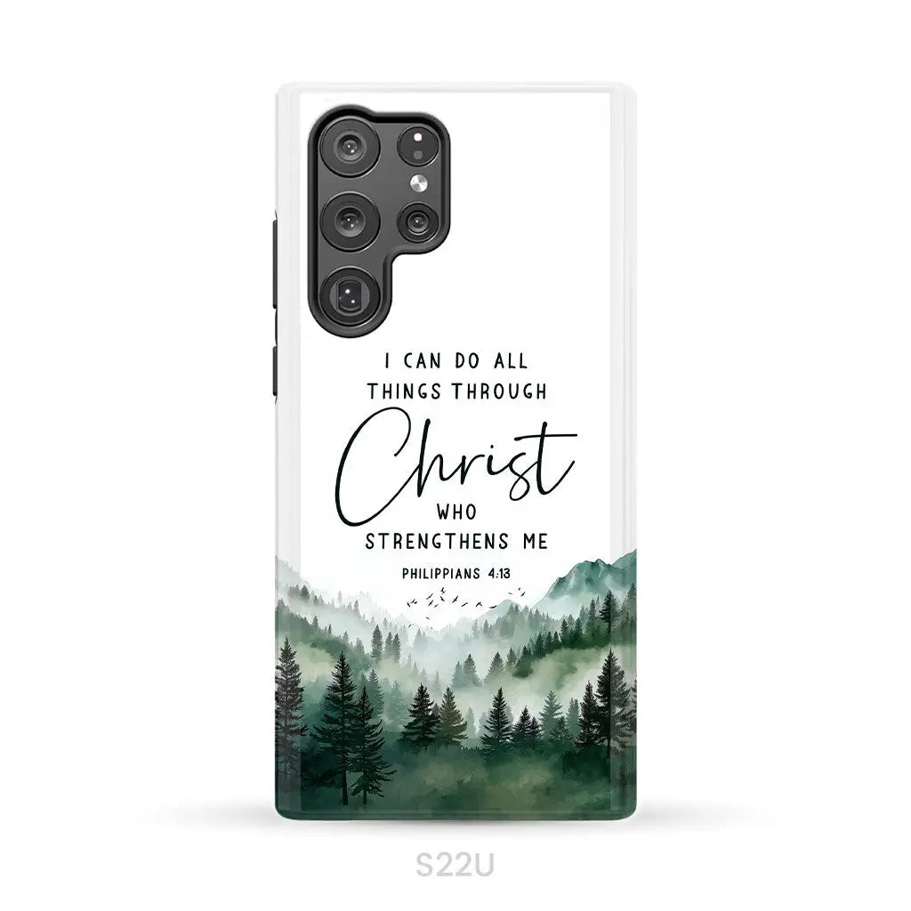 Christian phone case Philippians 4:13 I can do all things through Christ Samsung Galaxy S22 Ultra / Tough Case