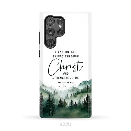 Christian phone case Philippians 4:13 I can do all things through Christ Samsung Galaxy S22 Ultra / Tough Case