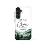 Christian phone case Philippians 4:13 I can do all things through Christ Samsung Galaxy S24 (Not for S24 FE) / Tough