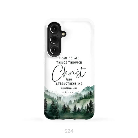 Christian phone case Philippians 4:13 I can do all things through Christ Samsung Galaxy S24 (Not for S24 FE) / Tough