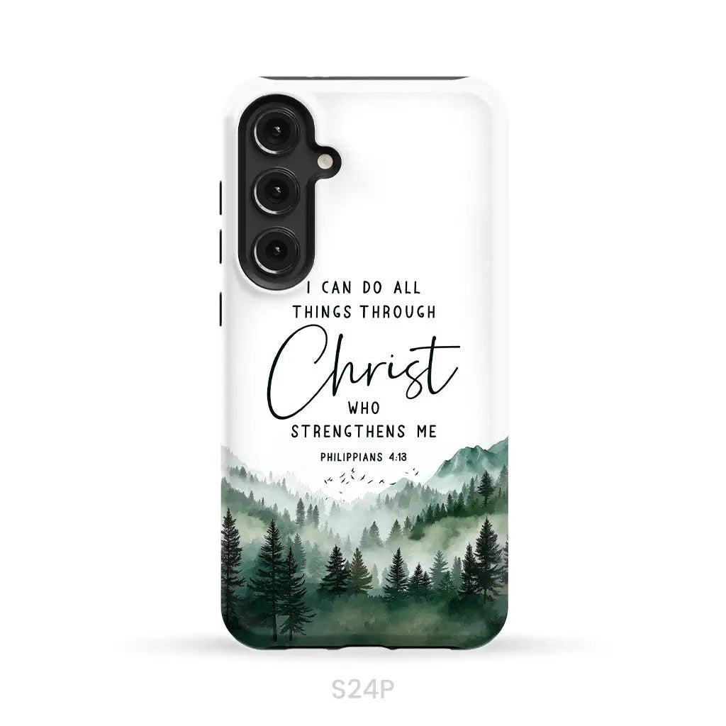 Christian phone case Philippians 4:13 I can do all things through Christ Samsung Galaxy S24 Plus / Tough Case