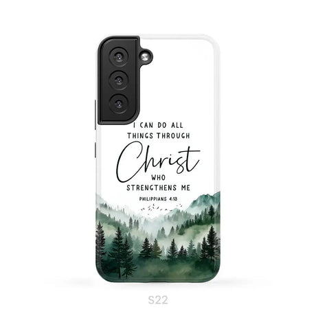 Christian phone case Philippians 4:13 I can do all things through Christ Samsung Galaxy S22 / Tough Case