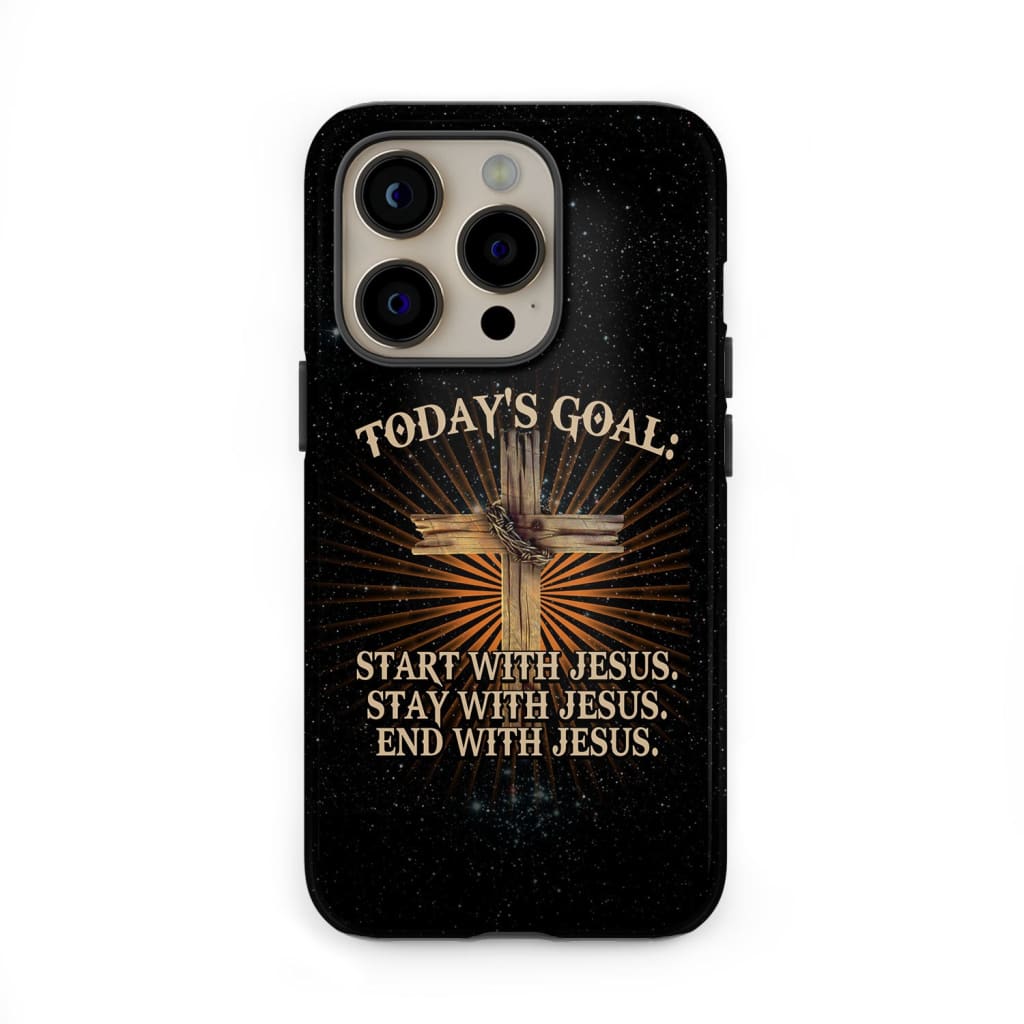 Christian phone case: Start with Jesus stay end