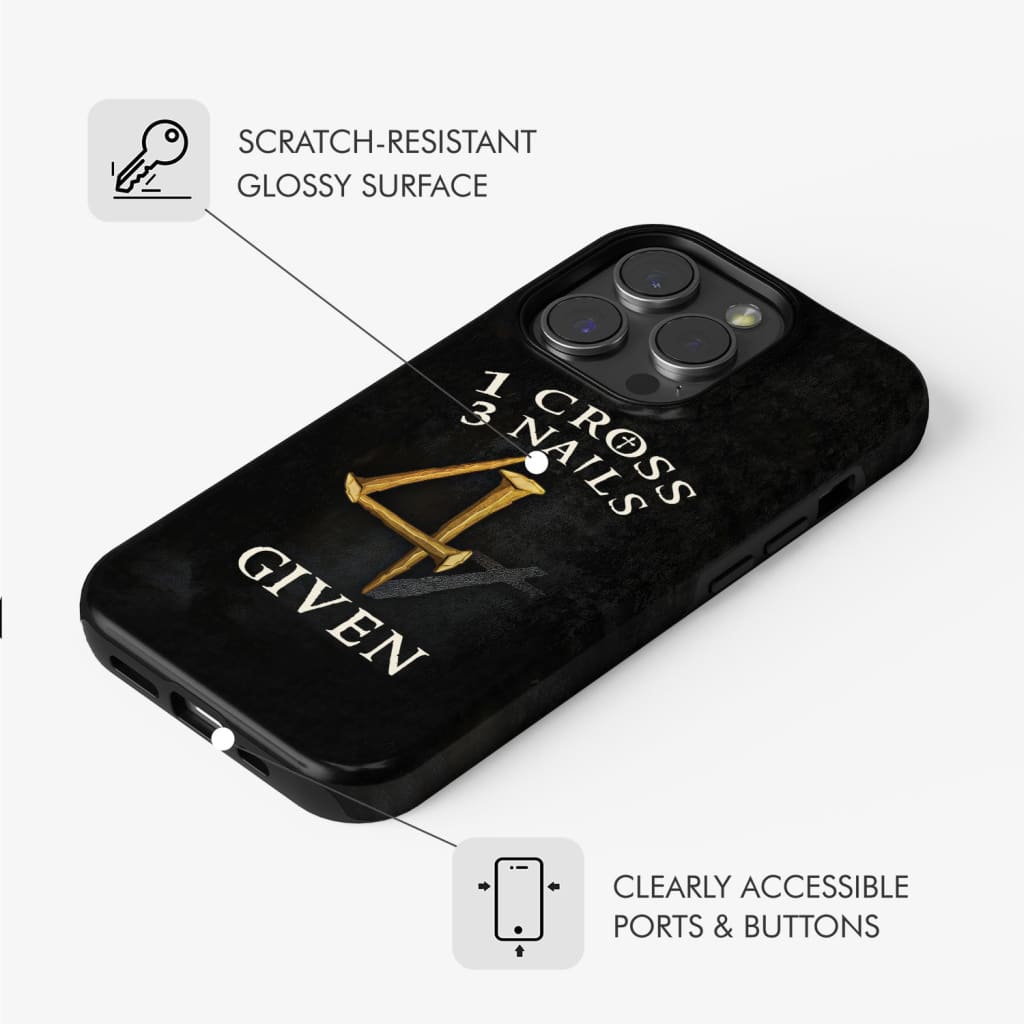 Christian phone cases: 1 Cross 3 Nails 4Given case gifts