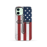 American Flag Cross Phone Case iPhone 12 / Tough