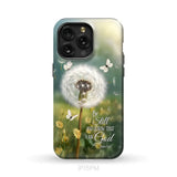 Christian Phone Cases: Be Still And Know Psalm 46:10 Dandelion Butterfly Phone Case iPhone 15 Pro Max / Tough Case