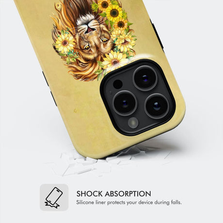 Christian phone cases: God is within her she will not fall sunflower lion case