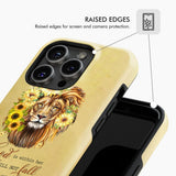Christian phone cases: God is within her she will not fall sunflower lion case