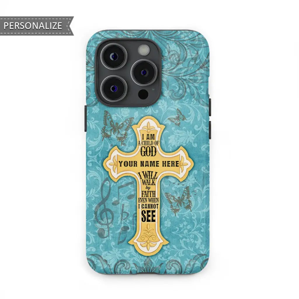 Christian phone cases I am child of God personalized name phone case