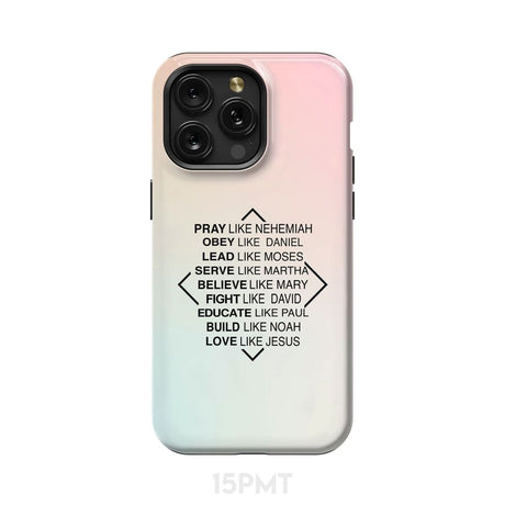 Christian phone cases: Pray like Nehemiah obey Daniel case iPhone 15 Pro Max / Tough