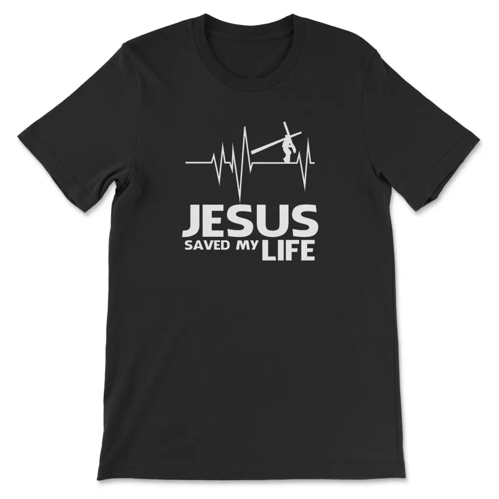 Christian t-shirt Jesus saved my life shirt Black / S