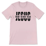Christian T-shirt Jesus The Way The Truth The Life Pink / S