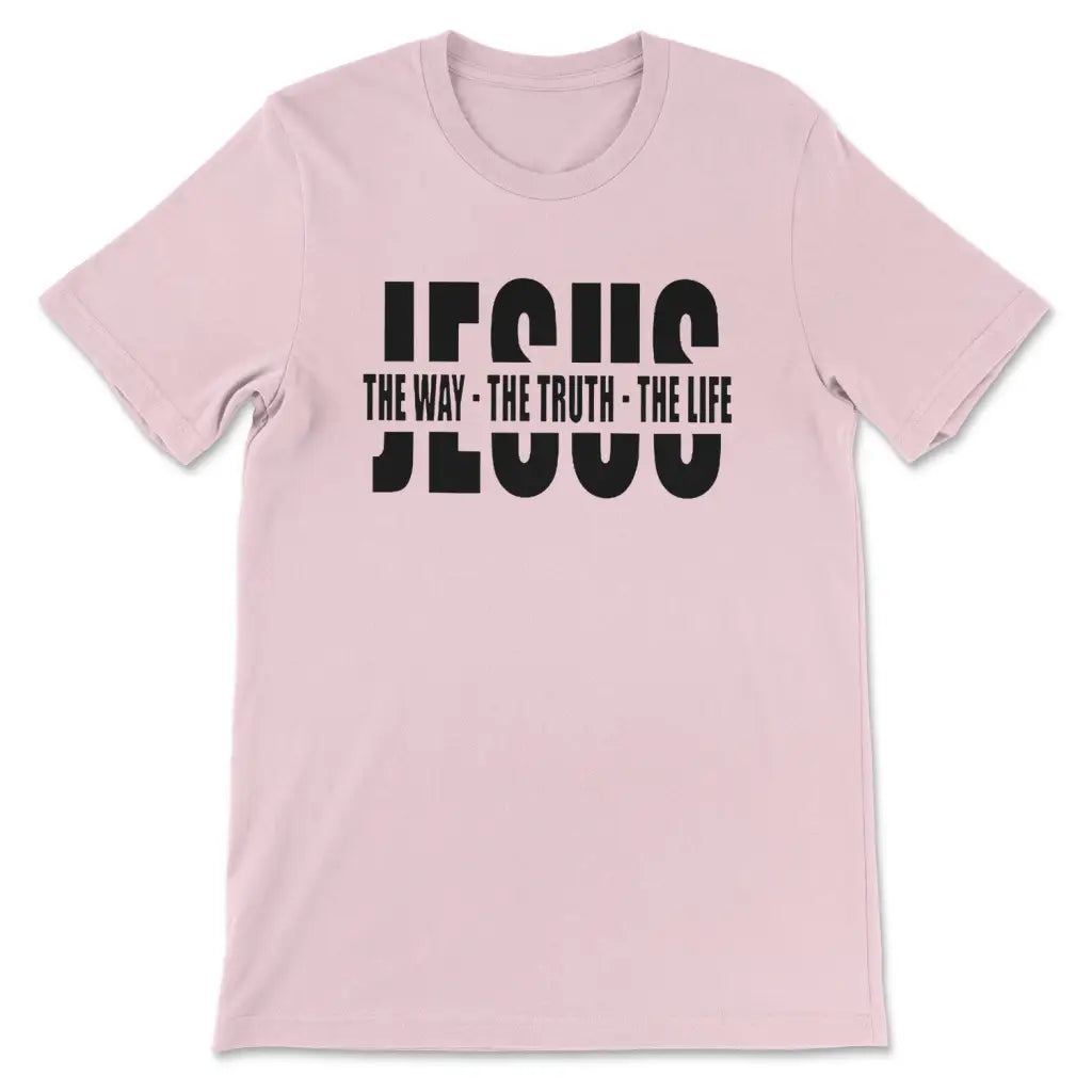 Christian T-shirt Jesus The Way The Truth The Life Pink / S