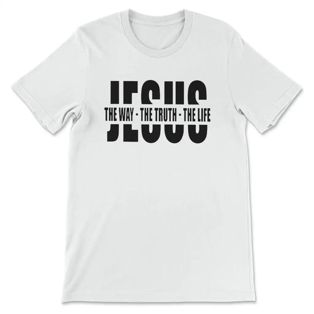 Christian T-shirt Jesus The Way The Truth The Life White / S