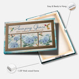 Christian Wall Art: Amazing Grace How Sweet The Sound Hummingbird Hydrangea Canvas Art