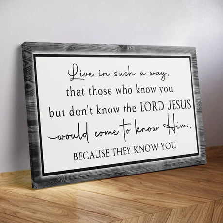 Inspirational gray canvas with Christian quote, Bible verse wall art for faith, Jesus, and religion.