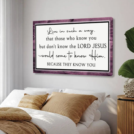 Christian wall sign with quote about Jesus, scripture-inspired faith décor for home or loved ones.