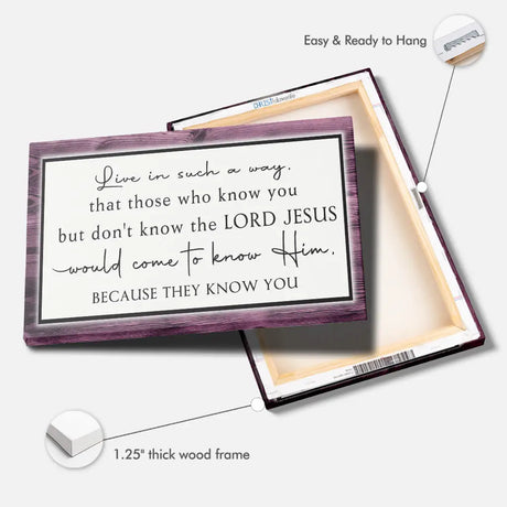 Inspirational Christian canvas print with Bible verse, faith and religion quote about how to live.