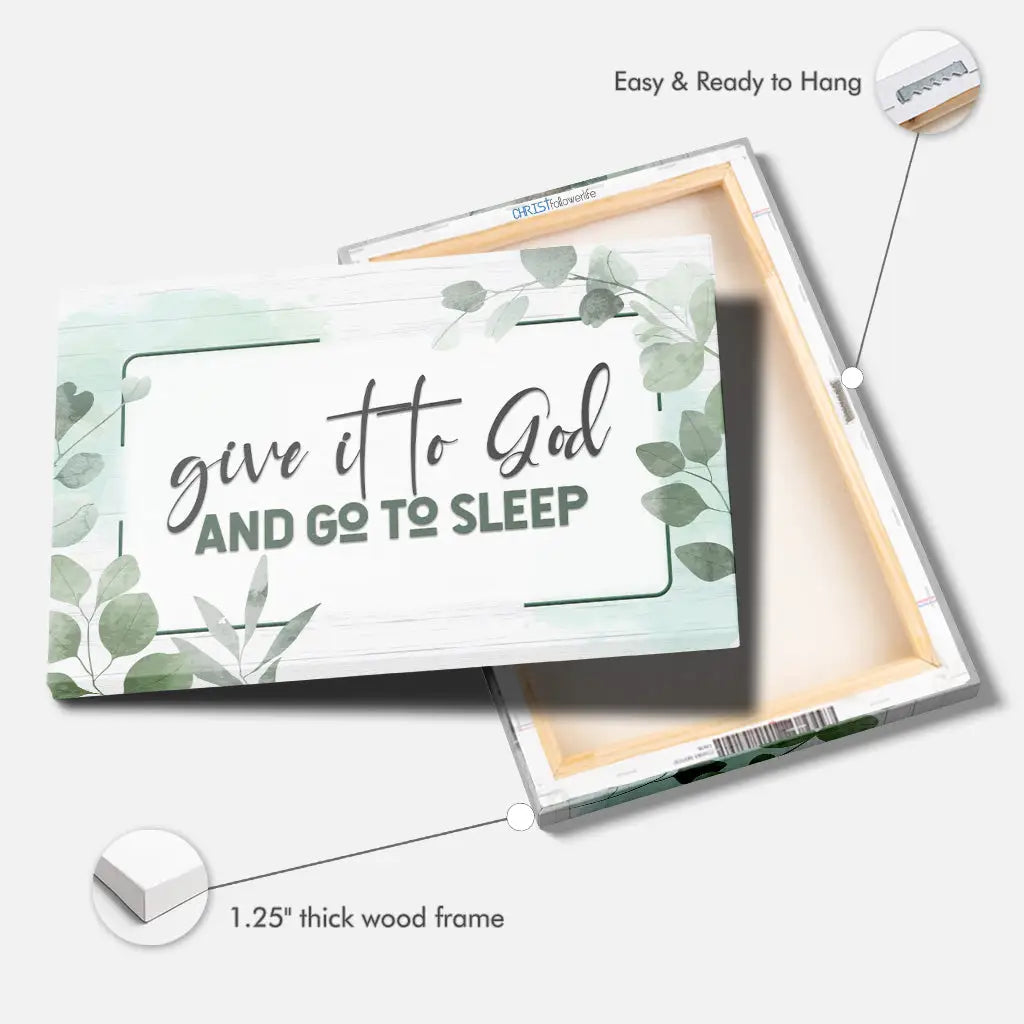 Christian home décor with comforting message, faith-based gift for sleep, peace, and encouragement.