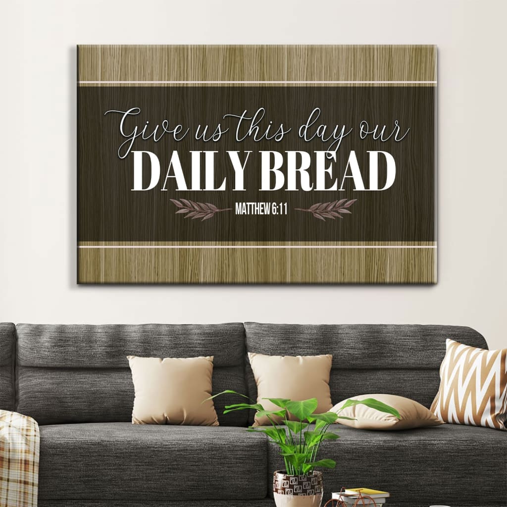 Daily Bread Calligraphy 12x12 Canvas – Ariel Media