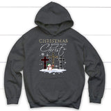 Christmas Begins With Christ Crosses Snowman Christmas Hoodie Dark Heather / S