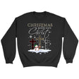 Christmas Begins With Christ Crosses Snowman Christmas Sweatshirt Black / S
