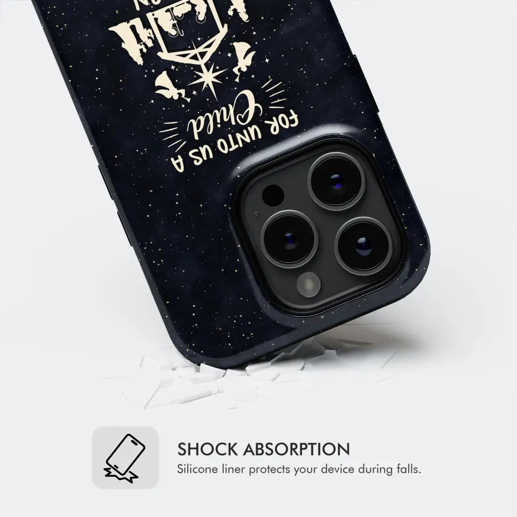Christmas phone case For unto us a child is born Nativity Scene