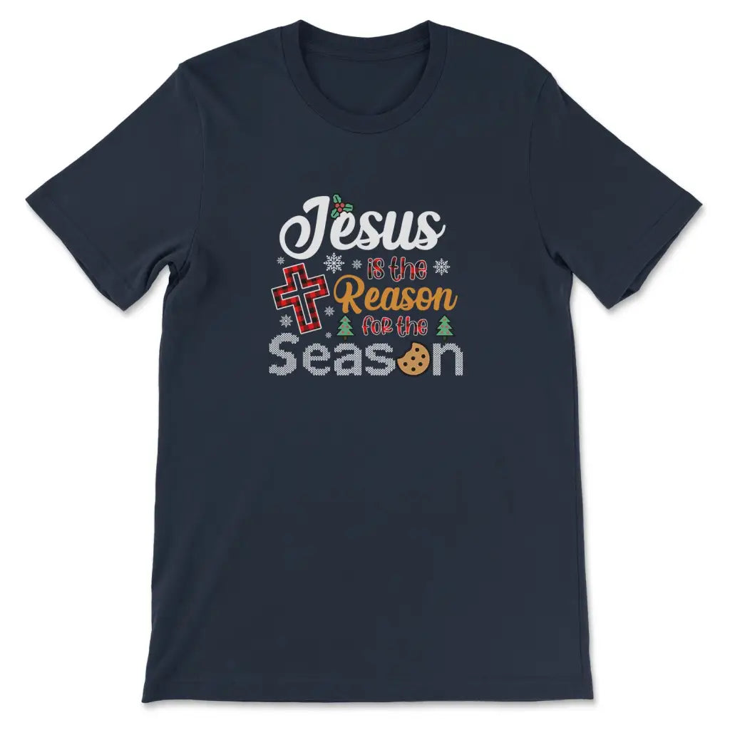 Christmas t-shirt: Jesus is the reason for the season Navy / S