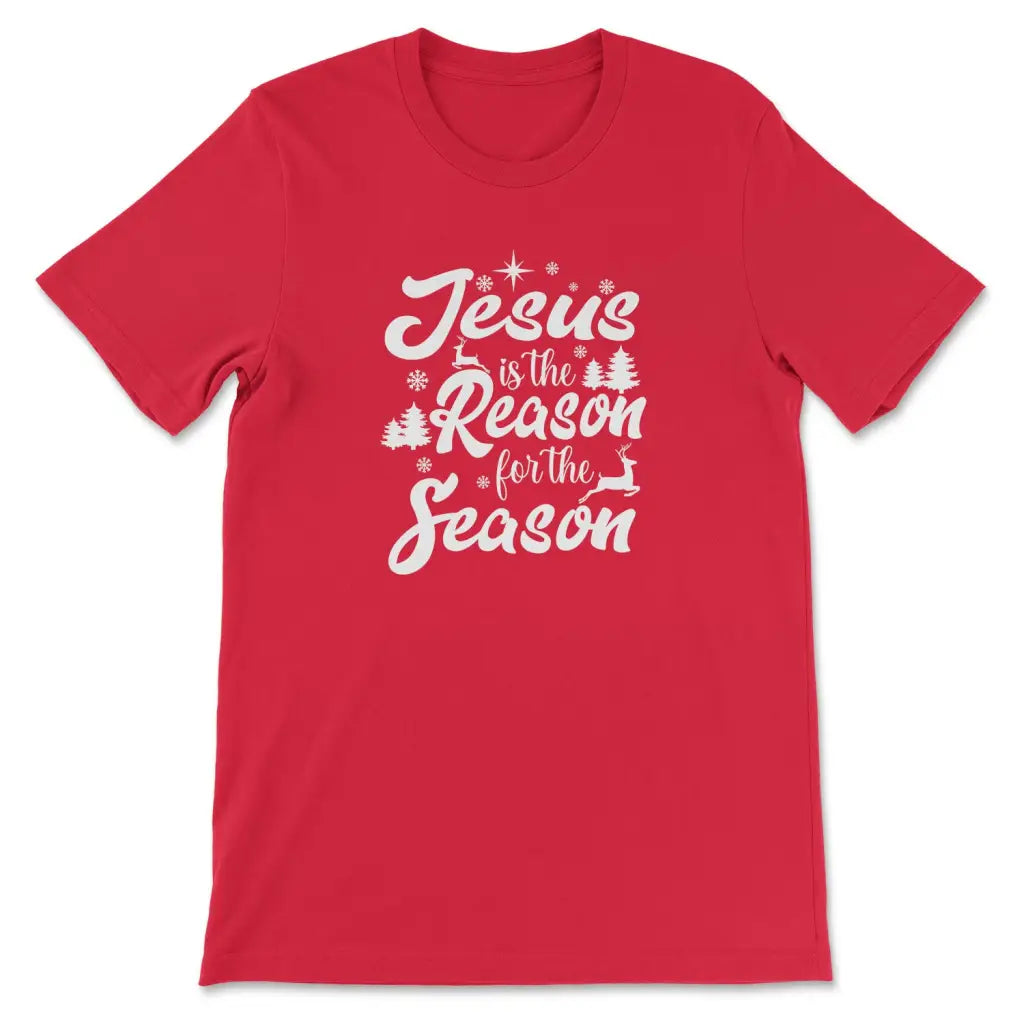 Christmas t-shirt Jesus is the reason for the season Red / S