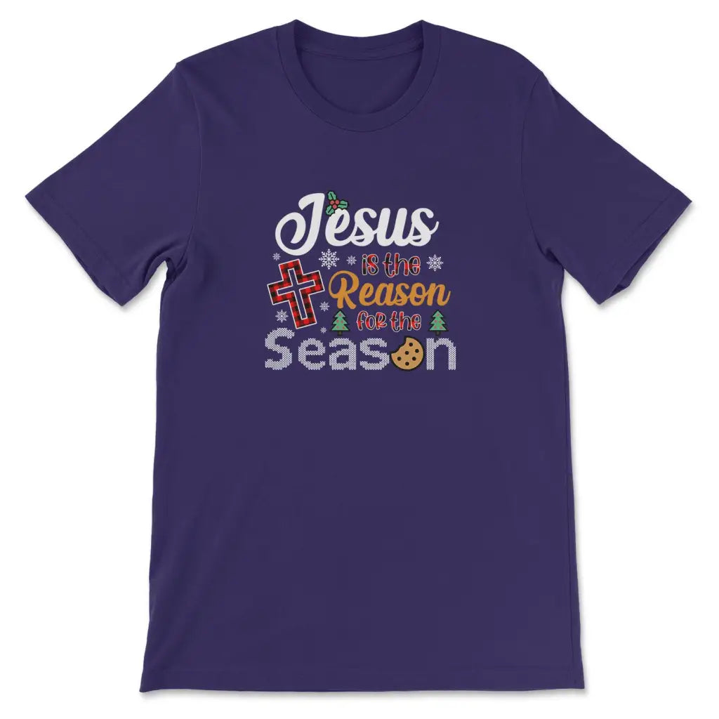 Christmas t-shirt: Jesus is the reason for the season Team Purple / S