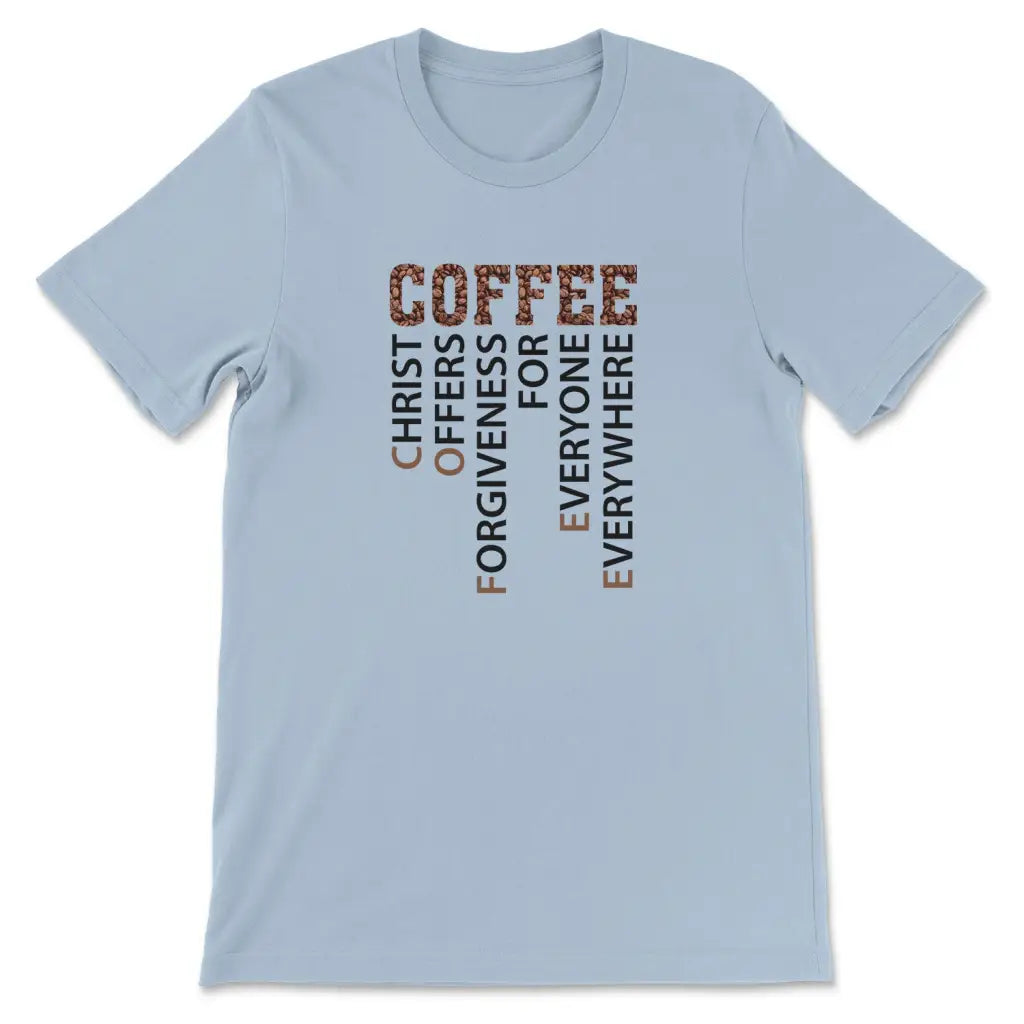 Coffee definition Christian t-shirt Light Blue / S