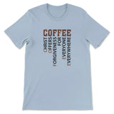 Coffee definition Christian t-shirt Light Blue / S