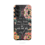 Come to me all who are weary Matthew 11:28 Christian phone case Samsung Galaxy S24 Plus / Tough