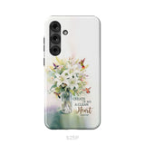 Create in me a clean heart Psalm 51:10 Bible verse phone case Samsung Galaxy S25 Plus / Tough Case