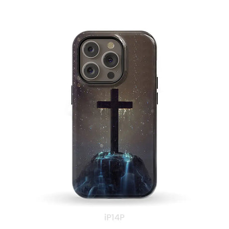Cross on the hill phone case Christian phone case iPhone 14 Pro / Tough Case