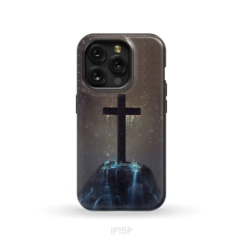 Cross on the hill phone case Christian phone case iPhone 15 Pro / Tough Case