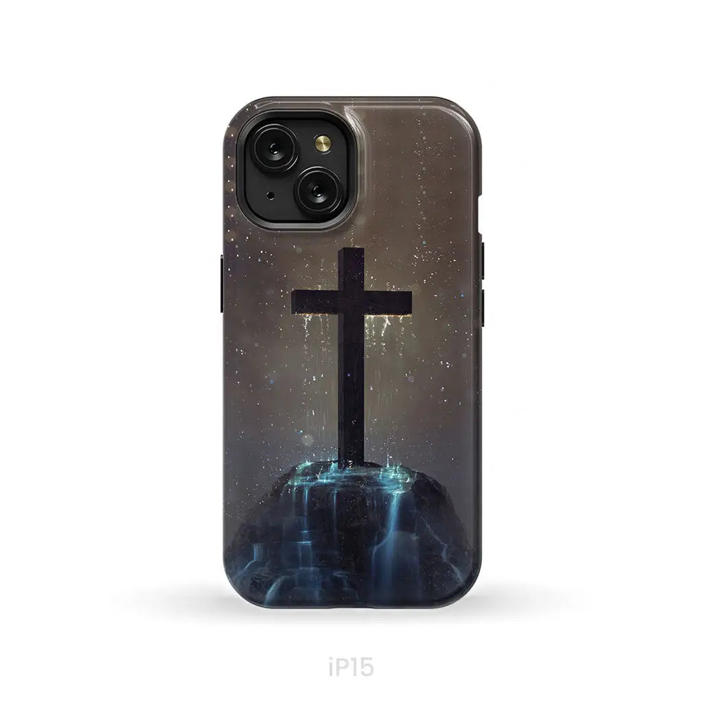 Cross on the hill phone case Christian phone case iPhone 15 / Tough Case