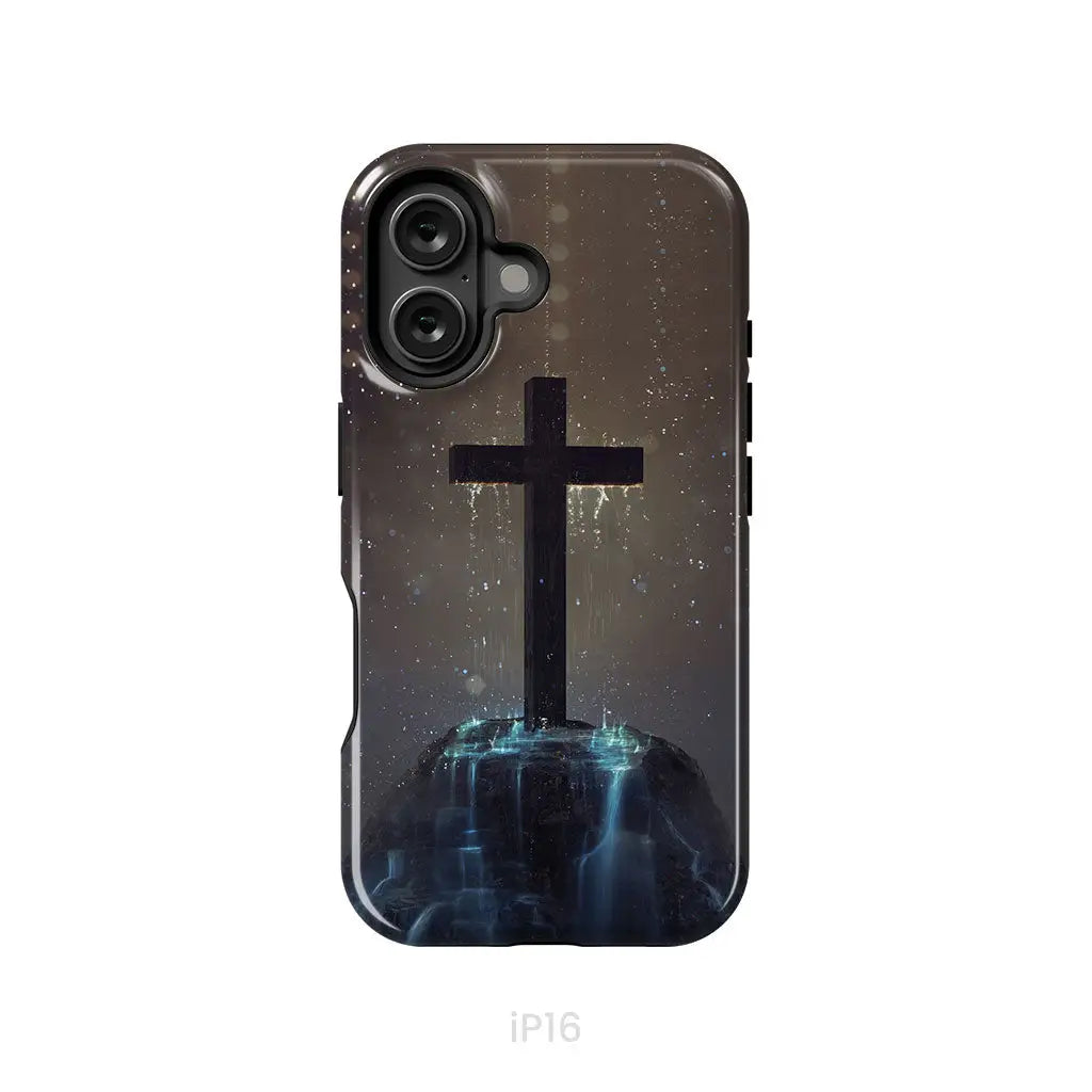 Cross on the hill phone case Christian phone case iPhone 16 / Tough Case