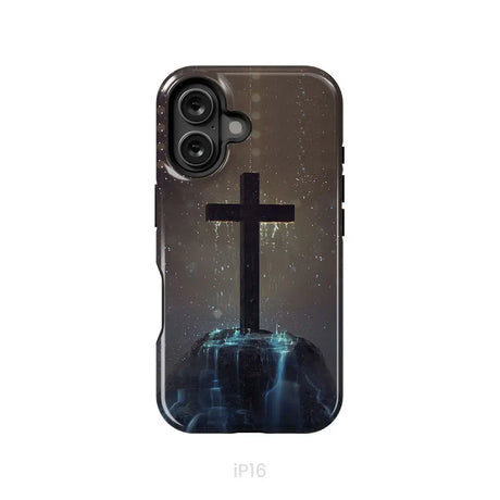 Cross on the hill phone case Christian phone case iPhone 16 / Tough Case