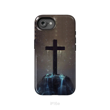 Cross on the hill phone case Christian phone case iPhone 16e / Tough Case