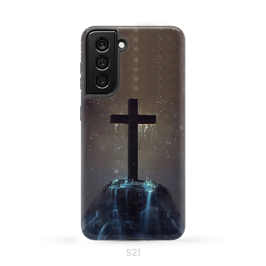 Cross on the hill phone case Christian phone case Samsung Galaxy S21 (Not for S21 FE) / Tough Case