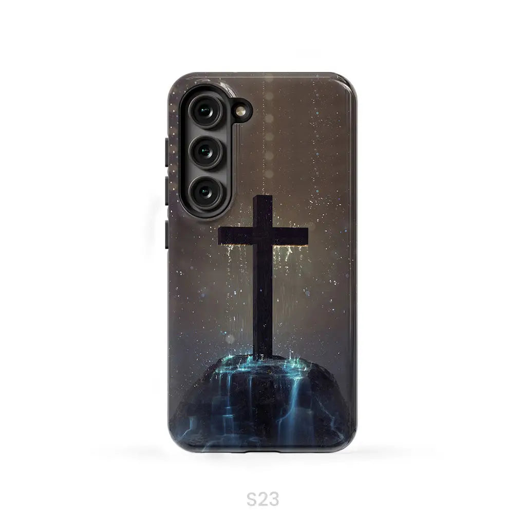Cross on the hill phone case Christian phone case Samsung Galaxy S23 (Not for S23 FE) / Tough Case