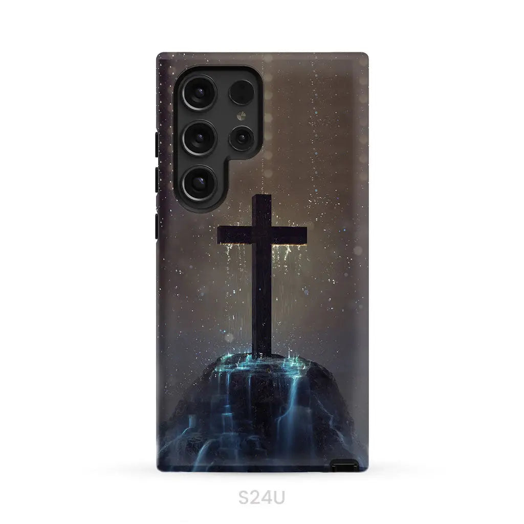 Cross on the hill phone case Christian phone case Samsung Galaxy S24 Ultra / Tough Case
