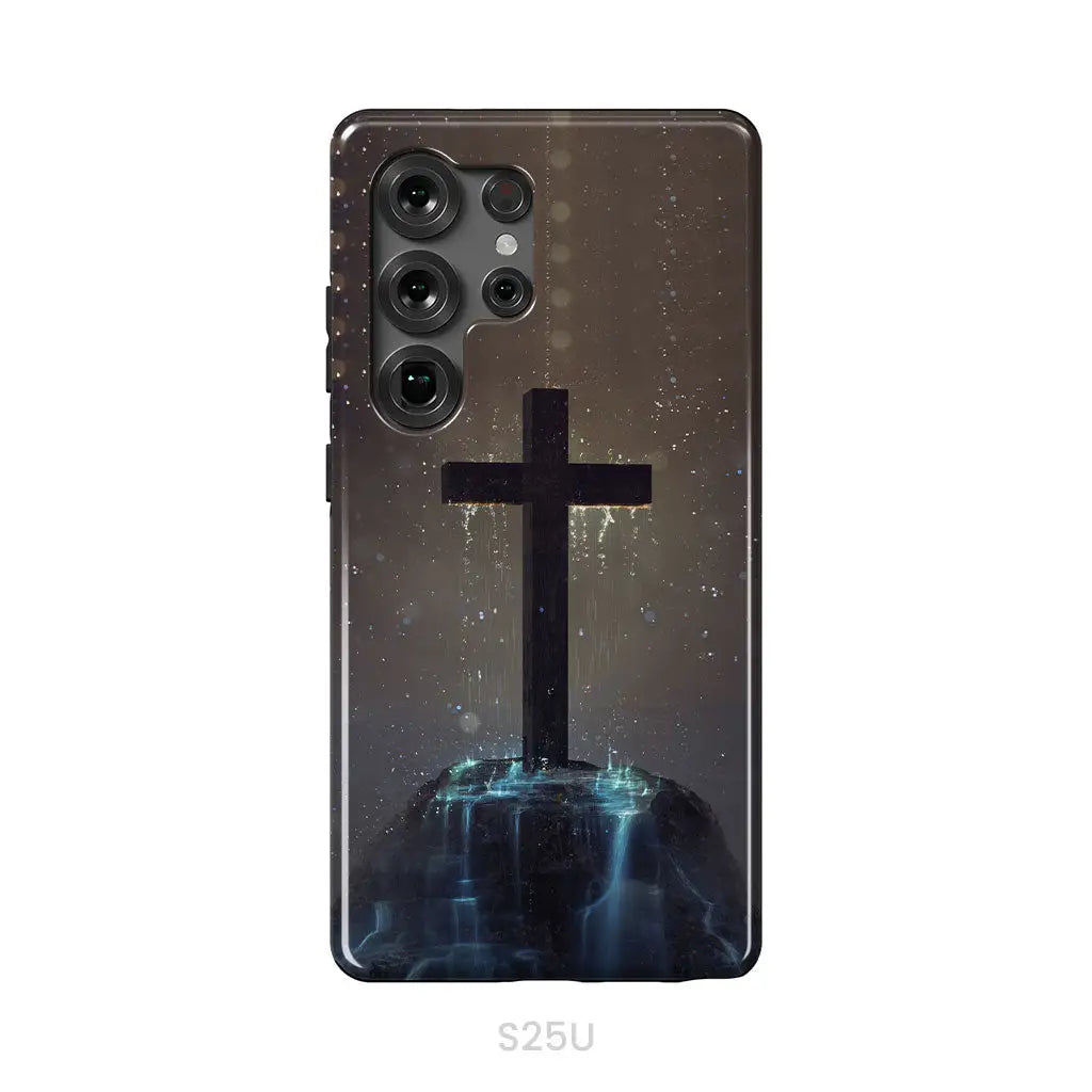 Cross on the hill phone case Christian phone case Samsung Galaxy S25 Ultra / Tough Case