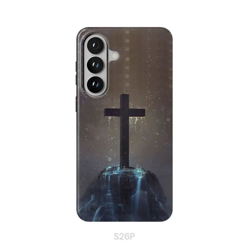 Cross on the hill phone case Christian phone case Samsung Galaxy S26 Plus / Tough Case