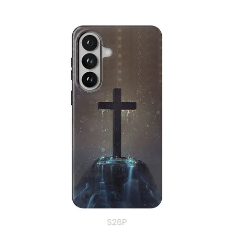 Cross on the hill phone case Christian phone case Samsung Galaxy S26 Plus / Tough Case