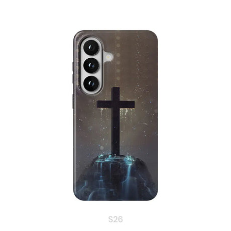 Cross on the hill phone case Christian phone case Samsung Galaxy S26 / Tough Case