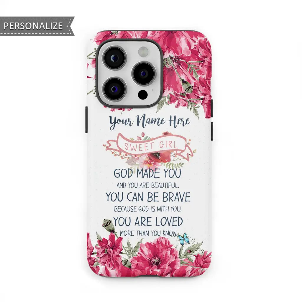 Custom Christian Phone Cases God made you beautiful personalized name iPhone case