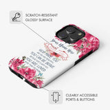 Inspirational phone case featuring "God Made You Beautiful," custom name, perfect for faith-based Christian gifts.