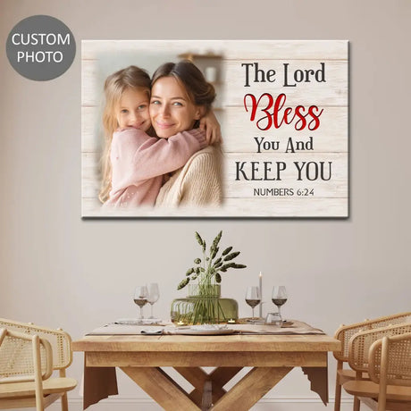 Custom Photo Christian Wall Art – The Lord Bless You & Keep You Canvas